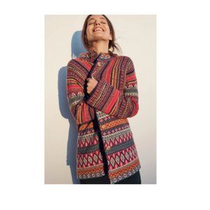 Anthro Intarsia Print Cardigan - Sz S - Worn once!